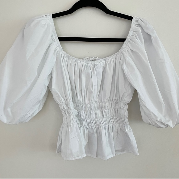 NWT Faithfull Venetia Puff Sleeve Top White Size S - Picture 9 of 10